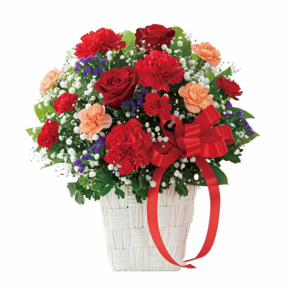 赤バラとカーネーションの母の日アレンジメント