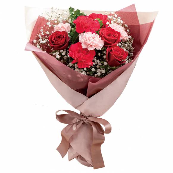 バラとカーネーションの花束